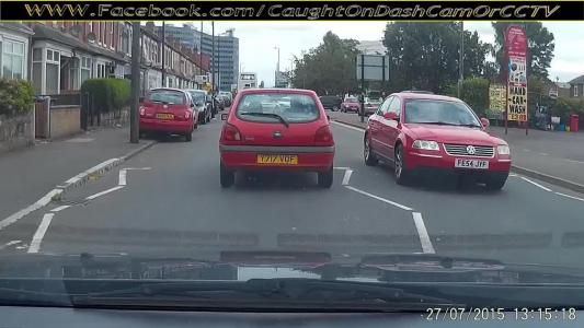 Red Volkswagen Passat (FE54JYF)