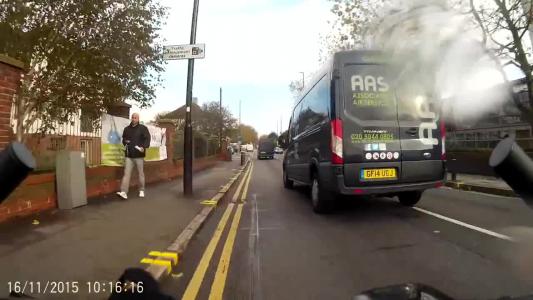 Blue Ford Transit (GF14UGJ)
