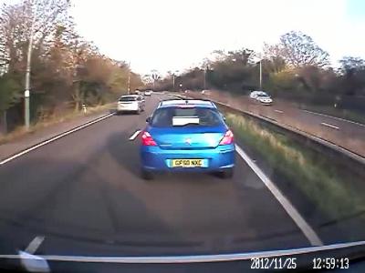 Blue Peugeot 308 (GF58NXC)