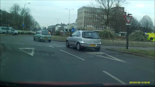 Silver Vauxhall Corsa (HT53SXM)