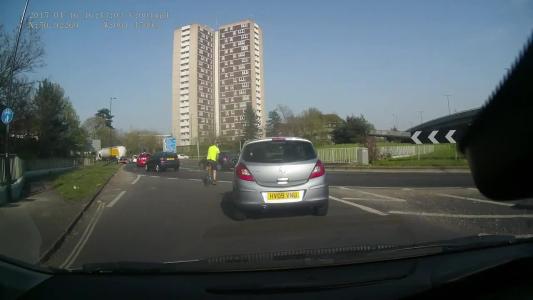 Silver Vauxhall Corsa (HV09VNU)